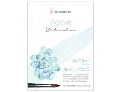 Bloco Aguarela Agave Hahnemuhle 290Gr 8X10,5 Cm 12 Folhas