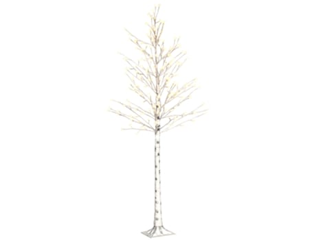 Homcom Árbol De Cerezo Con 180 Luces Led Ip44 Blanco Cálido Lámpara Decorativa De Flor De Cerezo Con Luz Ajustable En 3 Modos Para Salón Fiestas Interiores 21,5X21,5X180 Cm Blanco