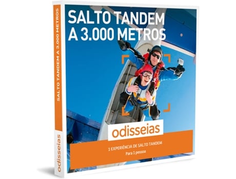 Pack Presente Odisseias - Salto Tandem a 3.000 Metros - Experiência de Aventura para 1 pessoa