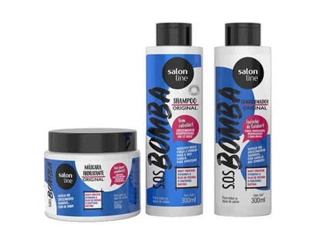 Kit Salon Line SOS Bomba Original Shampoo + Condicionador + Máscara 2x300ml 1x500g