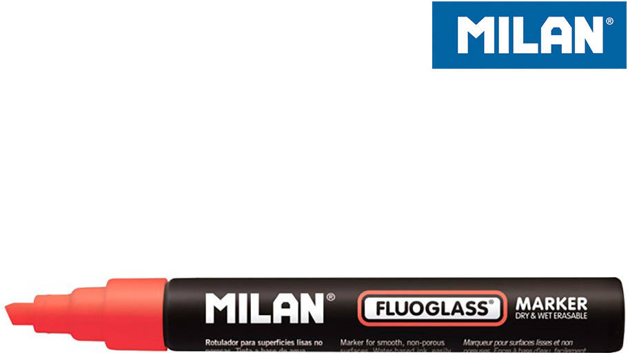 Blister Rotulador Rojo Fluoglass 2-4Mm Milan