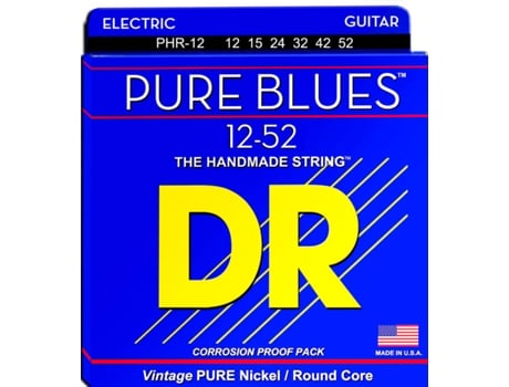 Jogo de Cordas Guitarra Elétrica DR PHR-12 Pure Blues (0.12 - .015 - .024 - .032 - .042 - .052 - Níquel)