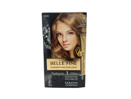 Tinta Permanente Belle´Fine Nº 5.4 Castanho Claro (30 ml)