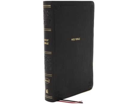 Livro nkjv, end-of-verse reference bible, compact, leathersoft, black, red letter, comfort print de thomas nelson (inglês)