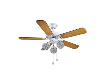 Ventilador AC Ruby madeira com abajures decorativos 110cm função reversa Akundecor SULION