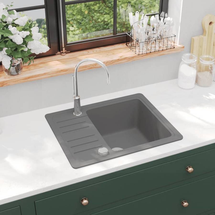Lava-louça cozinha c/ orifício extravasamento granito cinzento - BoutikXL  Loja Online