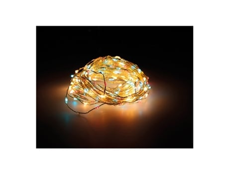 GRINALDA MICRO LED EXTRA DENSE DOURADO MULTICOR INTERMITENTE 900cm 567L CABO PRATEADO - ELEKTRO3