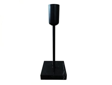 Table Lamp Base De Mármore Preto Preto Com Soquete E27