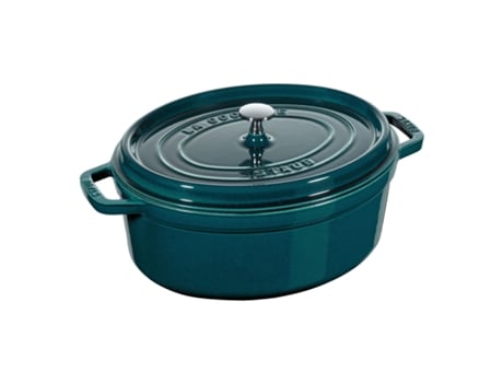 La Cocotte 31 Cm Oval Verde Azulado Mar Turquesa Ferro Fundido STAUB