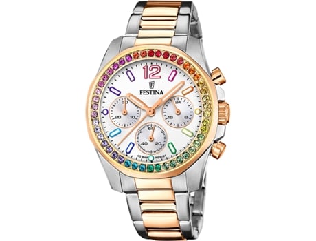 Relógio feminino ouro rosa aço inoxidável F20608/2 FESTINA