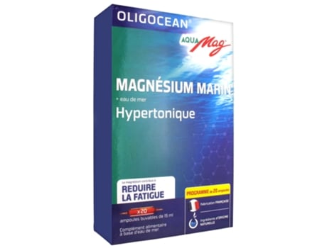 Aqua Mag Marine Magnésio Água do Mar Hipertônica 20 Ampolas OLIGOCEAN