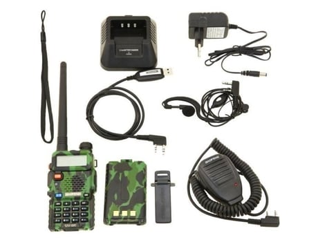 Rádio Baofeng Uv-5R Walkie Talkie Fm Vhf/Uhf com Banda Dupla Display Modo de Espera e Relógio Embutido