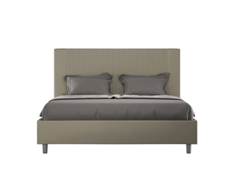 Cama de Casal Queen Size Sem Estrado Estofada GoyaITYHOME (160 x 210 cm - Painéis de Melamina e Couro Sintético)