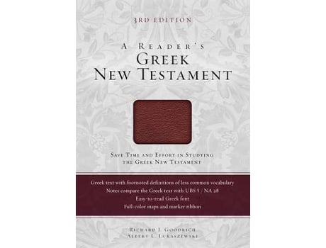 Livro a reader's greek new testament de richard j. goodrich,albert l. lukaszewski (inglês)