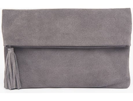 Mala BI-JOY Clutch Leonor Camurça Mulher (Cinzento)