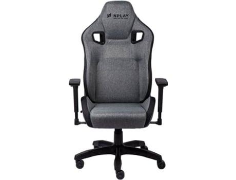 Cadeira Gaming NPLAY 6.2 CANVAS EDITION (Outlet Caixa Aberta - Até 130 kg - Elevador a Gás Classe 4 - Cinza e Preto)