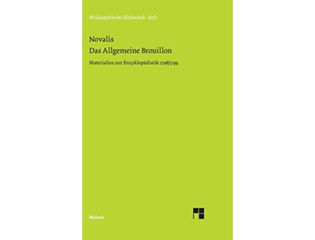 Livro Das allgemeine Brouillon German Edition de Novalis (Alemão)