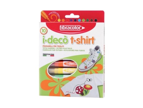 Marcador Fibracolor I-Deco T-Shirt com 10