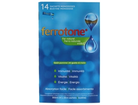 Envelopes de Ferro Natural Vitamina C 14 FERROTONE