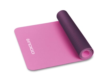 Tapete de Yoga e Fitness TPE INDIGO Bilateral 173*61*0,5 cm Rosa-Tolet