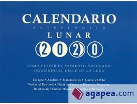 Livro Calendario Astrológico Lunar 2020 de María José  Zanón (Espanhol)