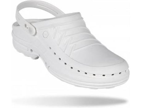 Soca WOCK Clog Palmilha Profissional Branco com Presilha (35 - 36)