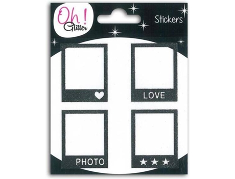 Adesivos OH! GLITTER Polaroid Preto