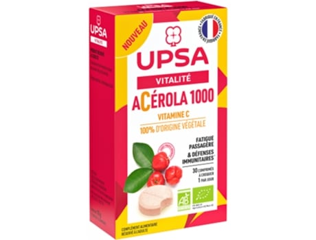 Acerola Orgânica 1000 30 Comprimidos Mastigáveis UPSA