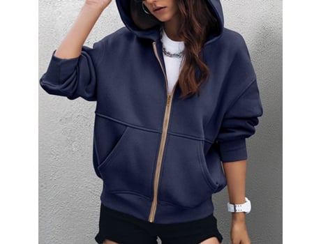 Sweatshirt de Mulher GCAOKEAO Veludo Azul (L)