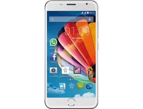 Smartphone MEDIACOM X532L (5'' - 1 GB - 16 GB - Prateado, branco)