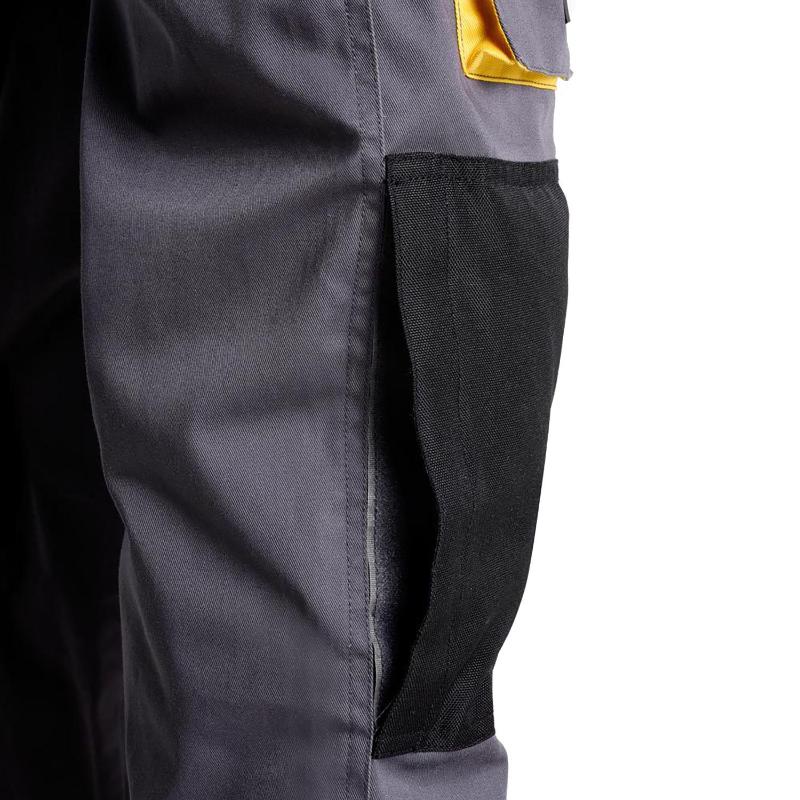 Pantalones Largos DeTrabajo, Multibolsillos, Resistentes, Rodilla  Reforzada, Gris/Amarillo Talla 50/52 XL