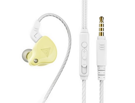 Auriculares ARMORED Qkz Ak6-X com Fio de 3,5 Mm de  Hifi  Amarelo Conveniente