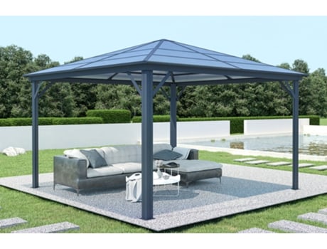 Tenda Gazebo de Alumínio CAZEBOO Grace 350S350 Cinzento Antracite