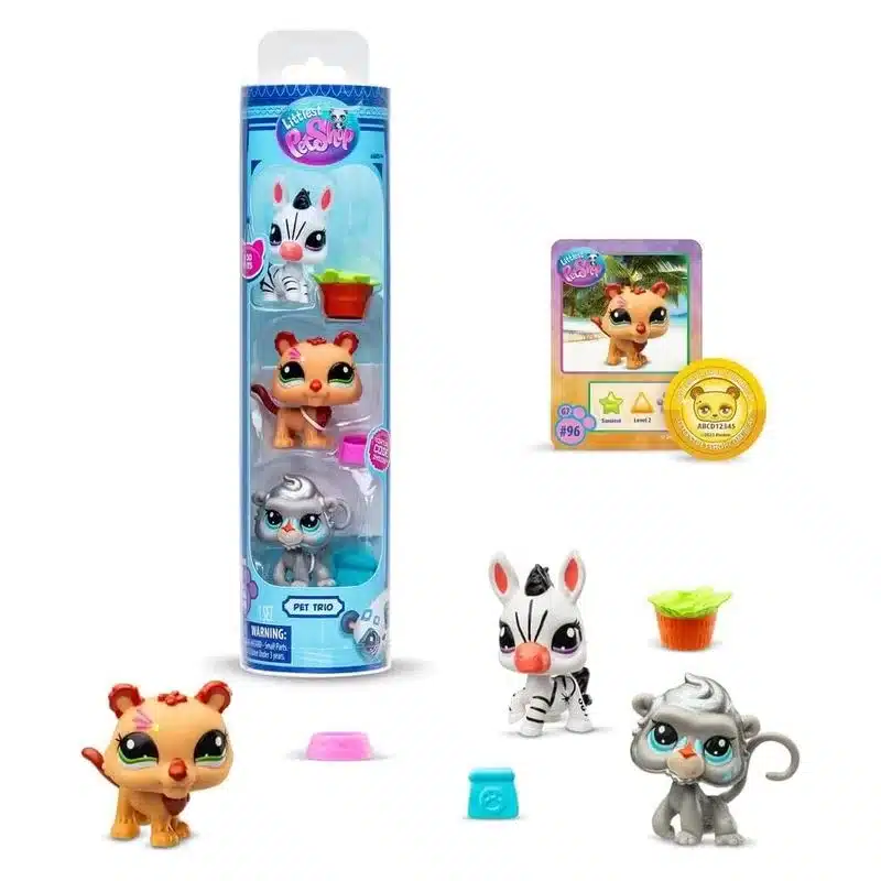 Littlest Pet Shop pack três animais de estimação zebra BF00597sBF00550 Bandai