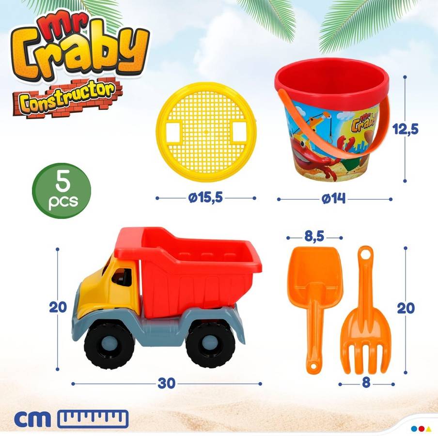 Pack brinquedos de praia CB TOYS Mr Craby Builder com acessórios (30x16x20  cm - 18 meses)