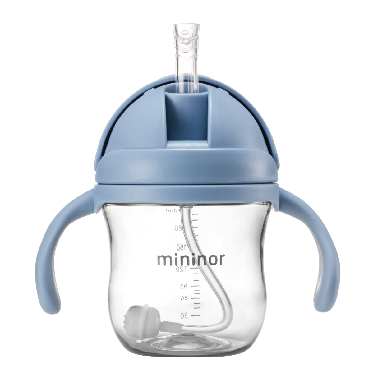 Biberão MININOR Straw Bottle Tritan Nordic Sky Blue 220 ml