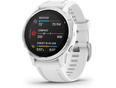 Garmin Fénix 6S 42mm Prata/Branco com Correia Branca