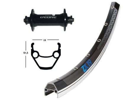 Roda Frontal EXAL Zx Agujeros Deore 510 Qr Plat (26x1.75 cm - Preto)