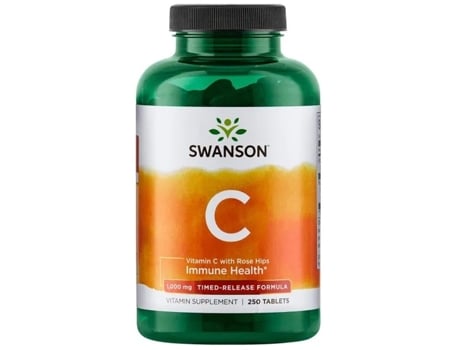 Vitamina C com Rosa Mosqueta de Liberação Temporizada 250 Cápsulas SWANSON