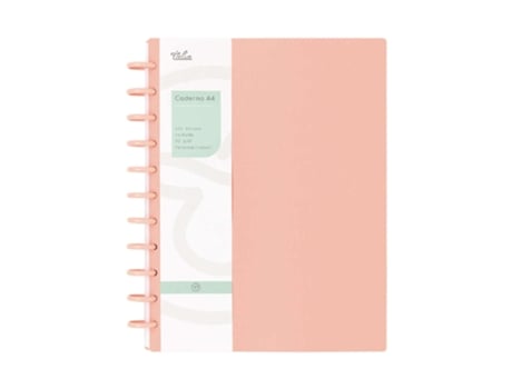 Caderno Smart Espiral A4 Pautado Pêssego