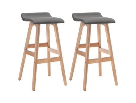 Cadeiras de Bar  2 Peças Tecido ( 41 x 42 x 79 cm - Cinzento)