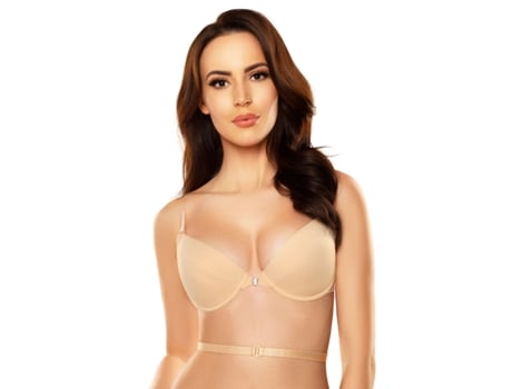 Soutien de Mulher VIVISENCE Push Up Arame Sem Alças Fecho Frontal Bege (80D)