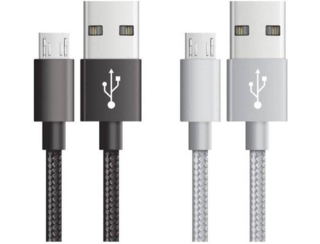 Cabo  Quick (USB - MicroUSB Reversível - 2 m, 1 m - Preto)