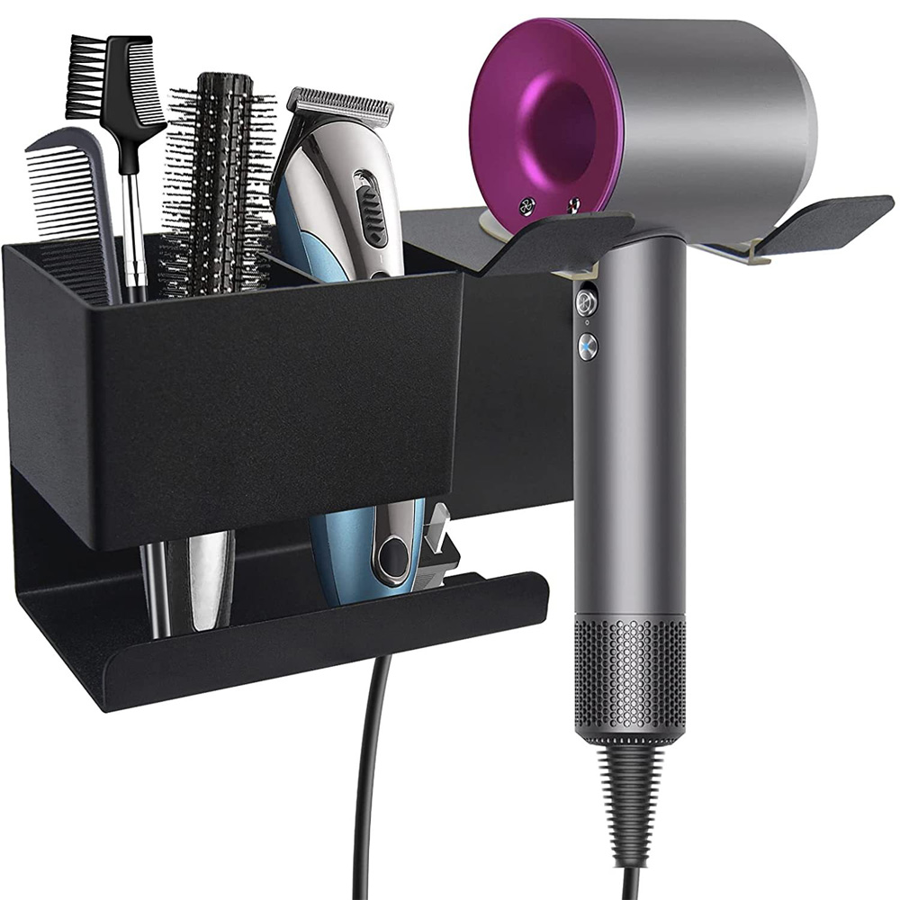 Suporte para secador de cabelo, ferramenta de cabeleireiro para cuidados  com o cabelo, aço inoxidável, suporte de armazenamento de secador de cabelo
