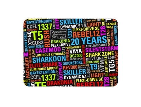 Tapete Antiderrapante Sharkoon 20 Years Mouse Mat Multicolor