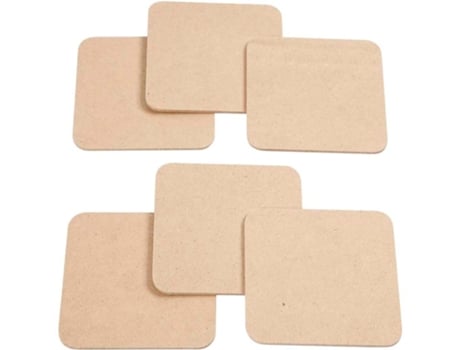 6 Bases Para Copos De Madeira Para Decorar - 10 X 10 Cm Creotime