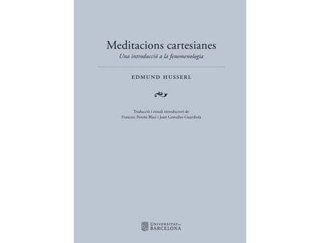 Livro Meditacions Cartesianes Una Introducció A La Fenomenologia de Edmund Husserl (Alemão)