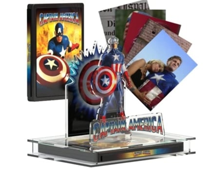 Display DVD STORE SPAIN 3D Captain America 1990 Exhibitor Steelbook Version 1 + Blu Ray