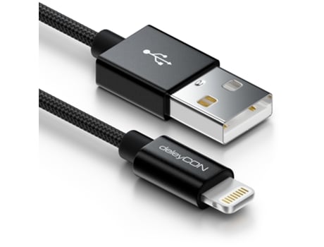 Cabo Telemóvel Usb Lightning DELEYCON Preto