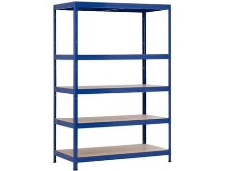 Estante  75964 (Azul e Castanho - Aço e MDF - 120x60x180 cm)